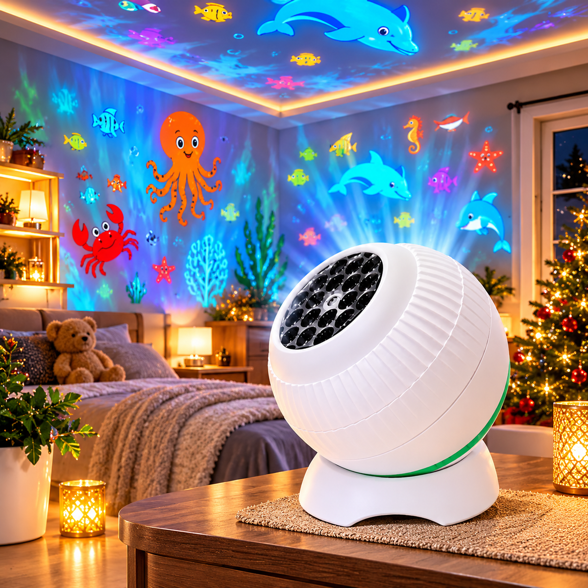 Christmas Star Projector Light with Moving Patterns