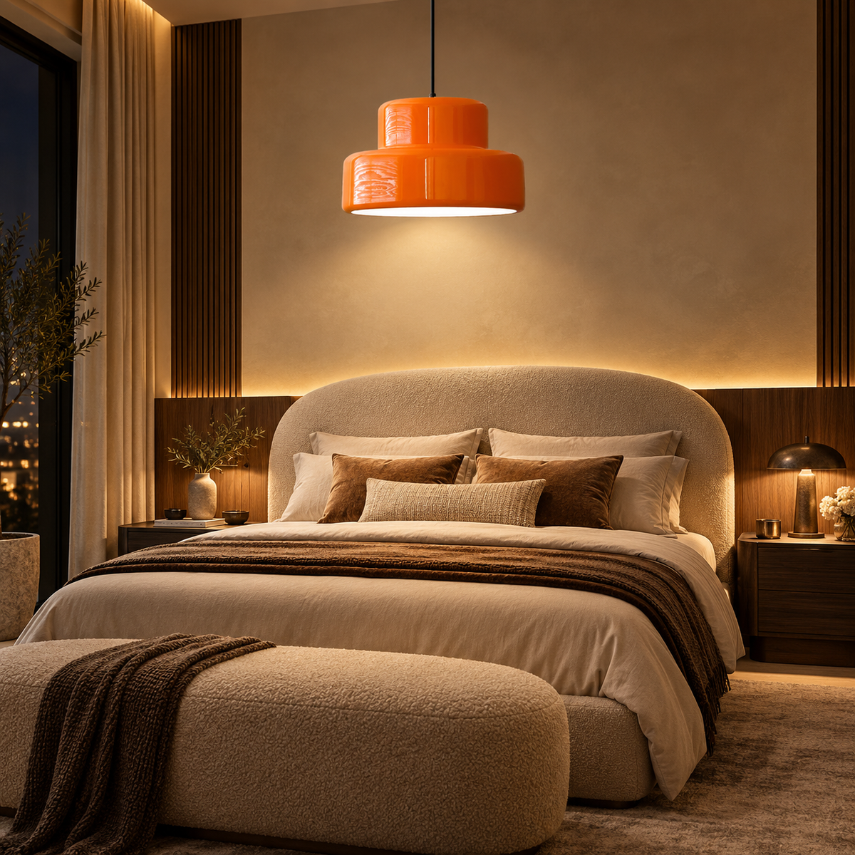Bauhaus retro orange E27 pendant light