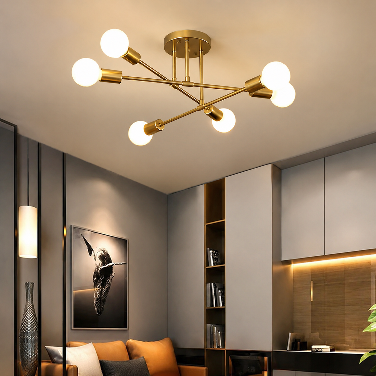 6 Light Globe Ceiling Light