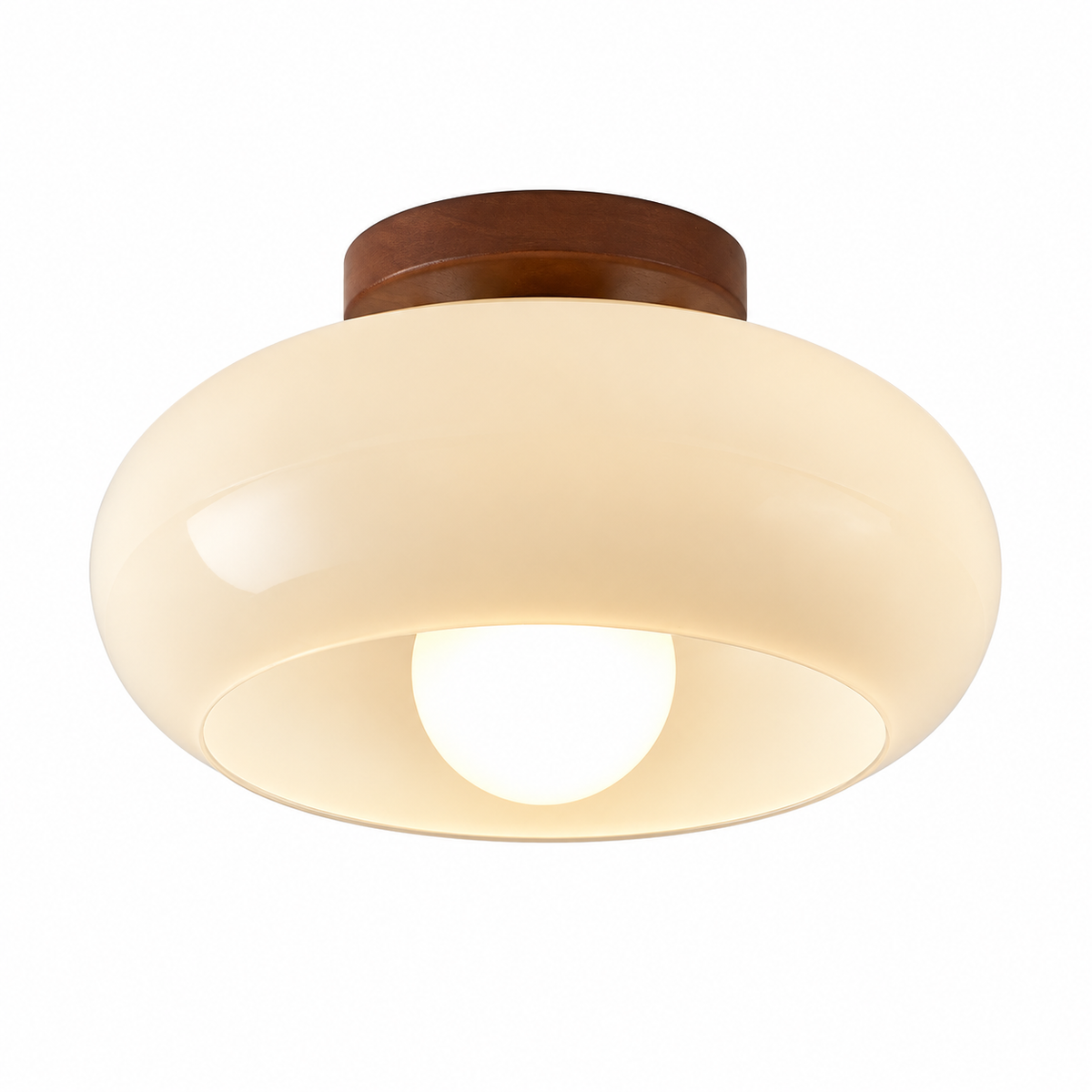 Bauhaus cream glass ceiling light