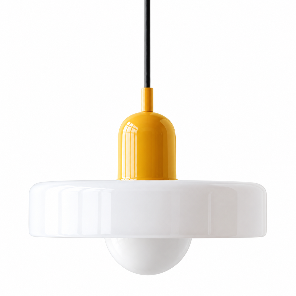 Bauhaus ring shade glass pendant light