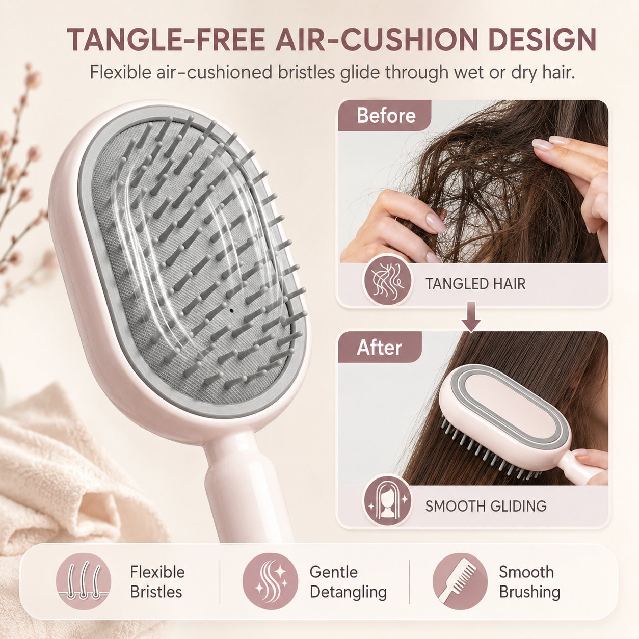 Electric Mist Spray Hair Brush