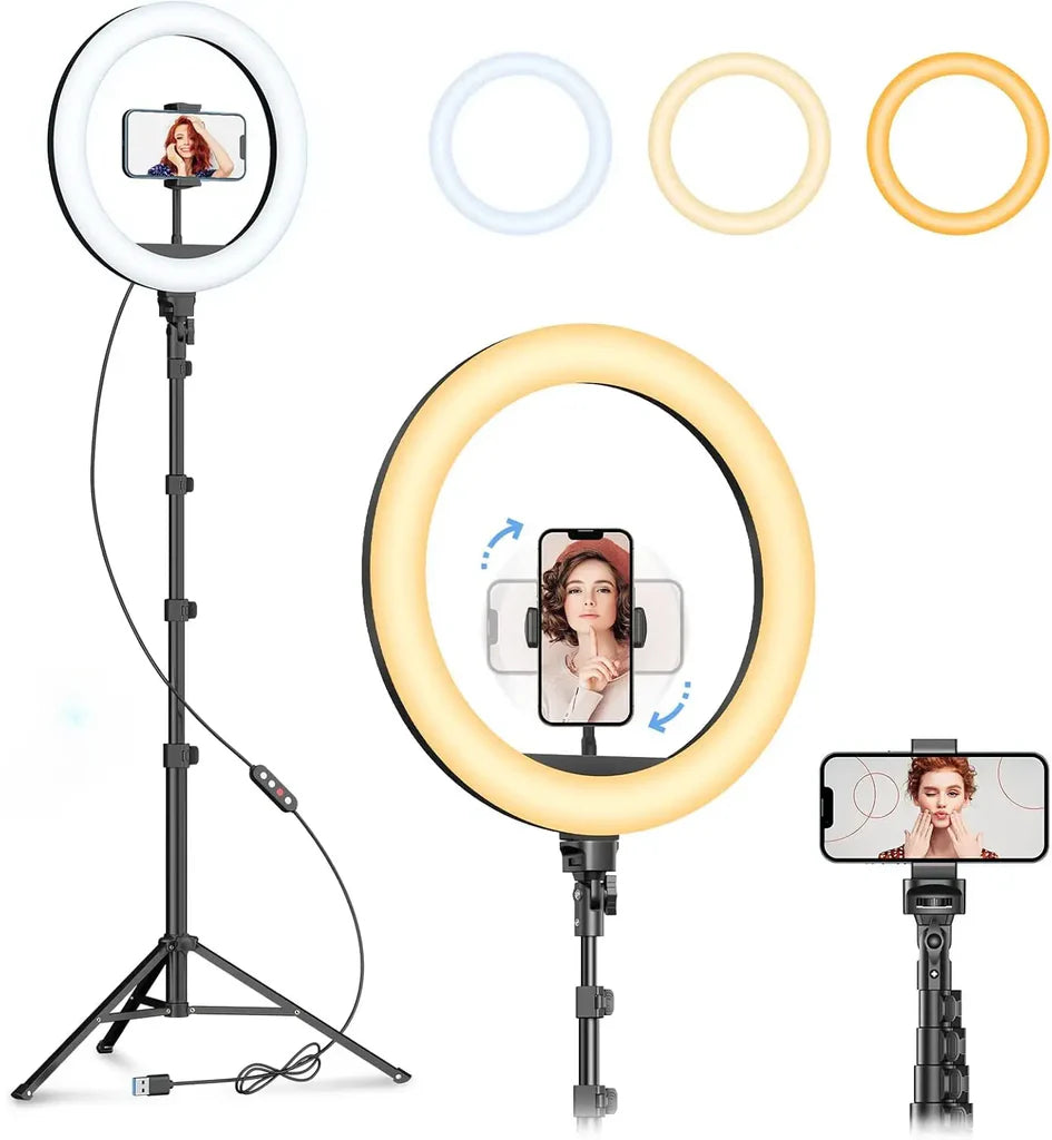 LED Ring Light with Tripod Stand and Phone Holder