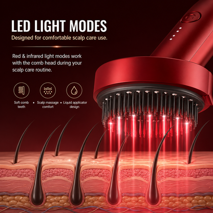 Red light scalp brush