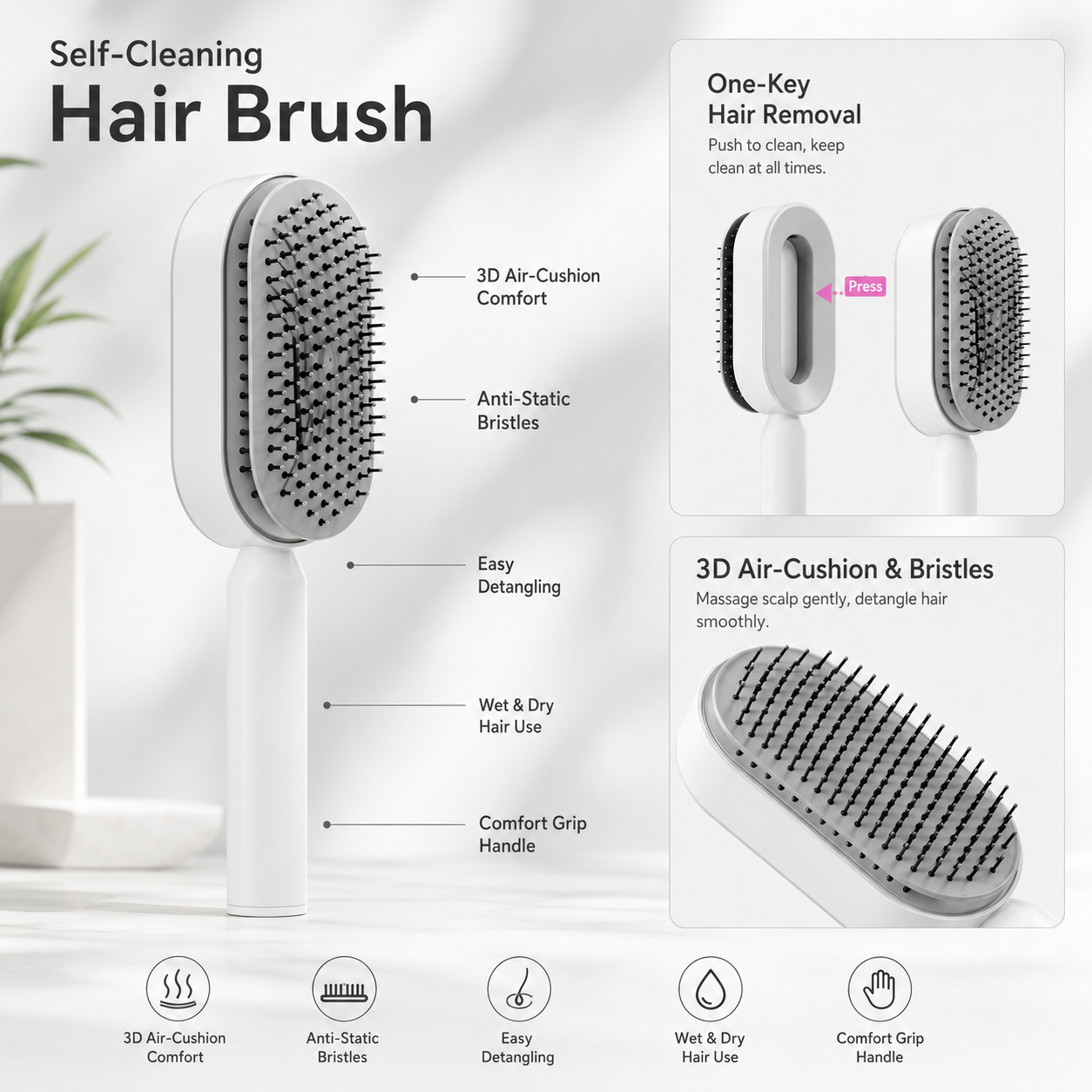 anti static detangling brush