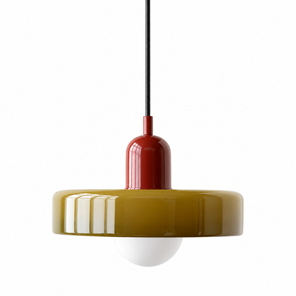 army green glass pendant light
