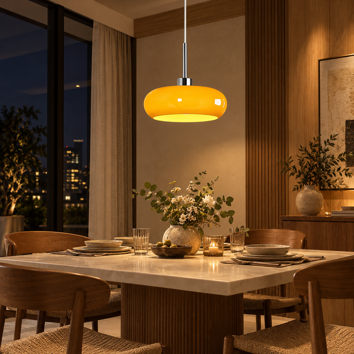 Bauhaus E27 glass pendant light 28cm