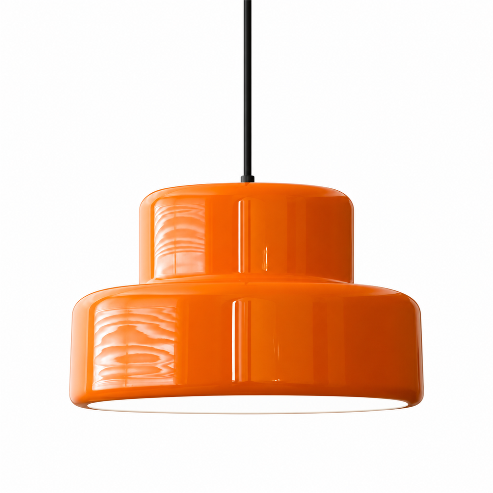 Bauhaus orange iron pendant light