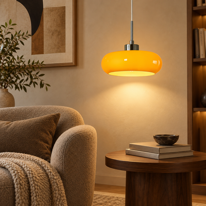 Bauhaus rounded glass pendant light