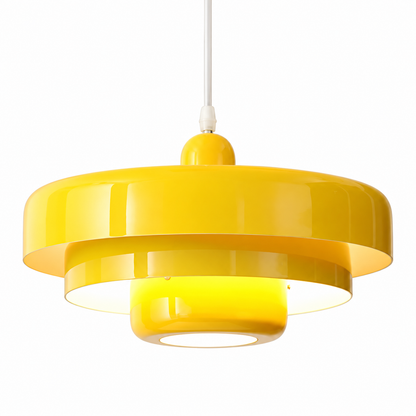 Bauhaus tiered iron pendant light in yellow