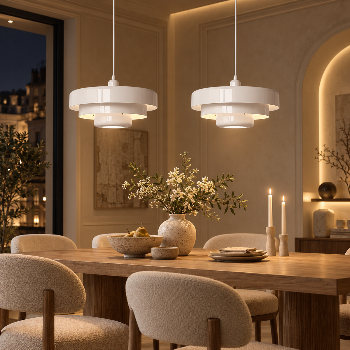 Bauhaus tiered iron pendant light