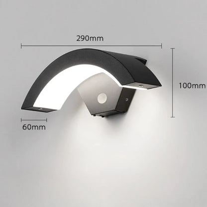 black curved wall lamp
