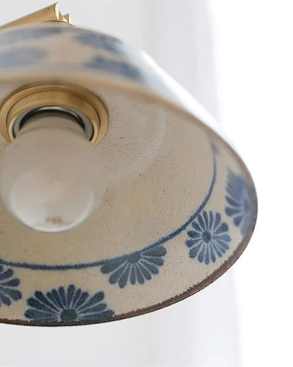 blue floral wall sconce
