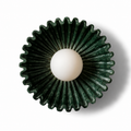 Ceramic Flower Wall Sconce with Opal Globe Light