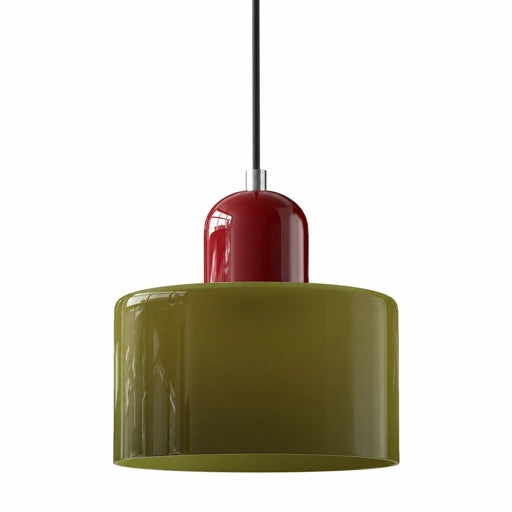 coloured glass pendant light