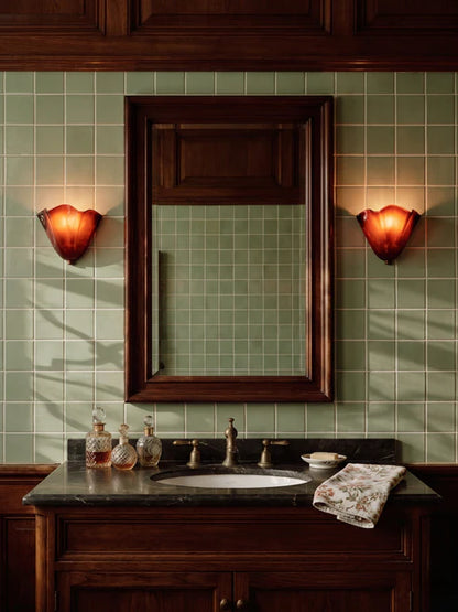 corolla glass wall sconce
