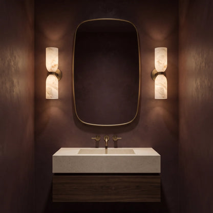 double alabaster wall light