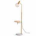 Floor Lamp with Side Table and Marble Base