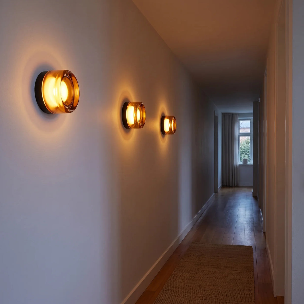 glass bedside wall light