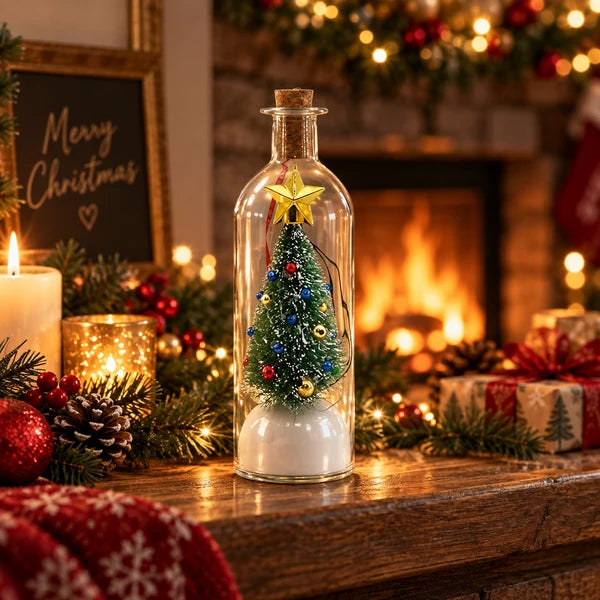 glass bottle christmas ornament
