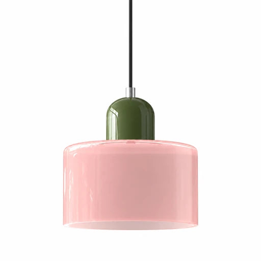 glass drum pendant light