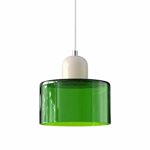 glass drum shade pendant