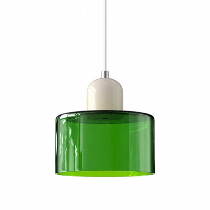 glass drum shade pendant