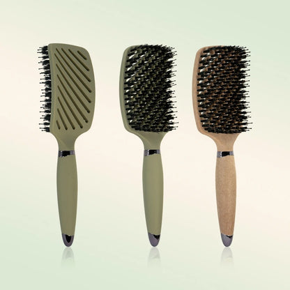 Mixed bristle paddle hair brush