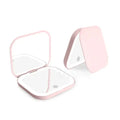 Pink foldable compact mirror with touch control