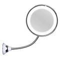LED makeup mirror with flexible arm
