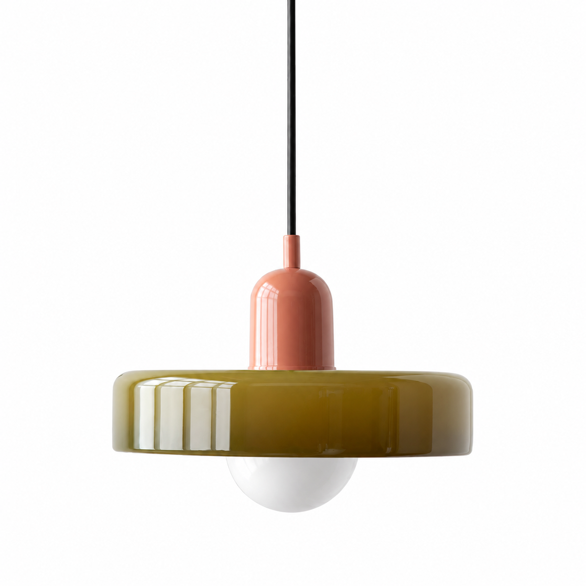 matte yellow glass pendant light