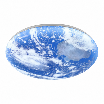 Moon round LED ceiling light in blue