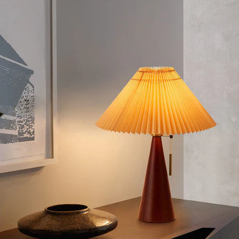 pleated-fabric-shade-wood-lamp
