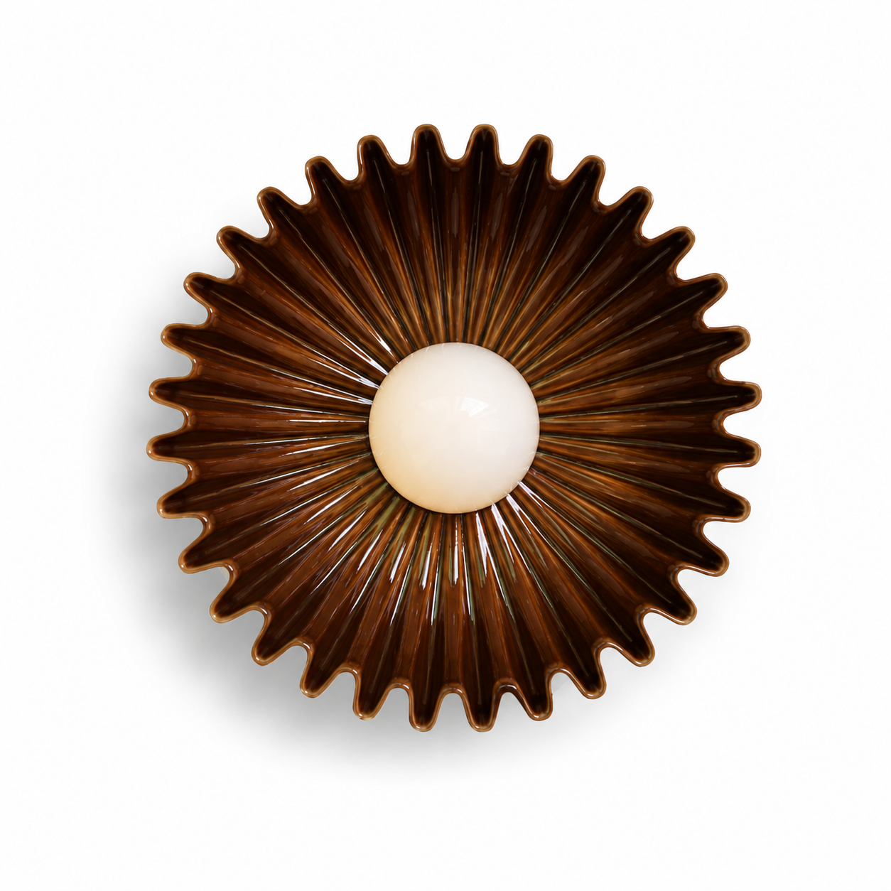 pleated ceramic wall sconce