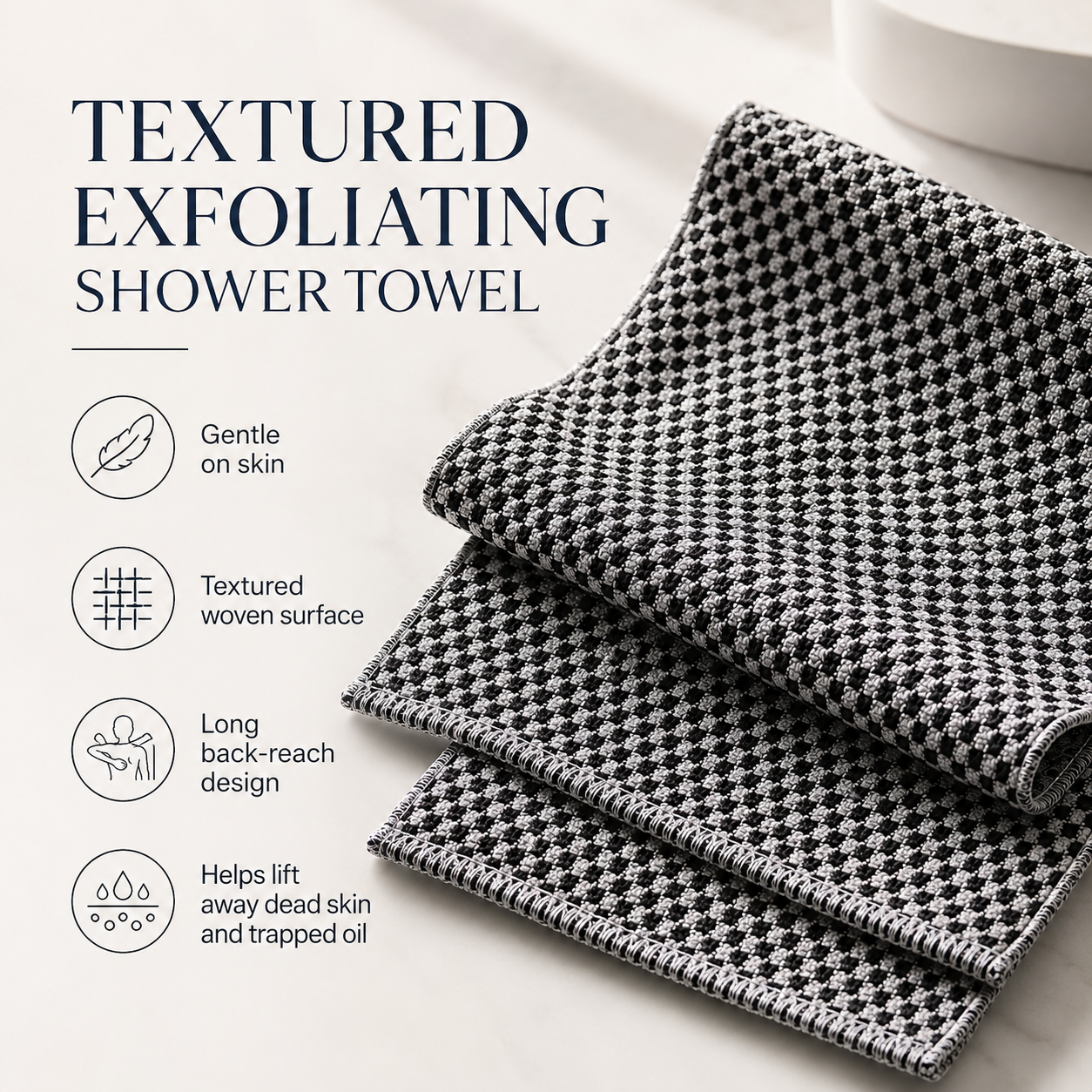 textured body scrub towel