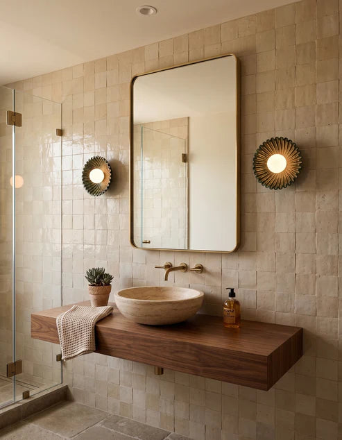 textured ceramic wall light