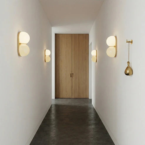 twin globe wall light
