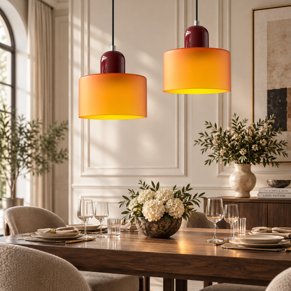 Bauhaus Coloured Glass Pendant Light