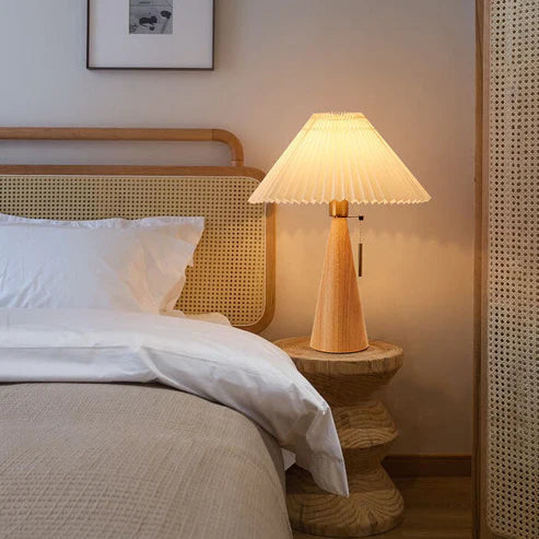 wood-cone-base-pleated-lamp
