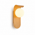 Wood Globe LED Wall Sconce