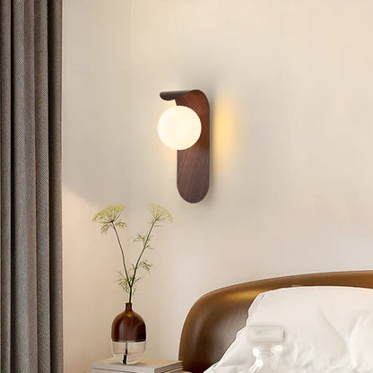 wood globe wall sconce
