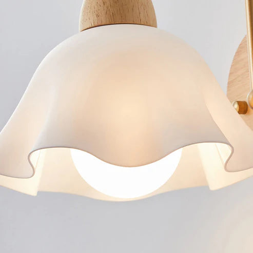 wooden base wall lamp
